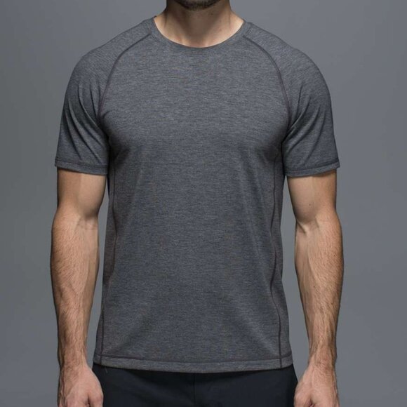 Lululemon Protean Short Sleeve Heathered Black - Picture 1 of 5